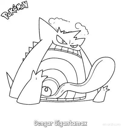 Free printable Gengar Gigantamax Coloring Page - Free Printable Pokemon Coloring Sheets coloring page